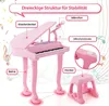 COSTWAY dětský keyboard s 37 klávesami a stoličkou, Náhled obrázku produktu 2