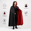 Wendecape mit Kapuze XL 160 cm Schwarz Rot – Langer Umhang Produktbild-Vorschau 9