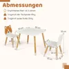 Kindertafel en set van 2 stoelen, wit, met poten van Productafbeelding-voorbeeld 3