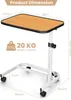 A product dimension diagram for a mobile bedside table. Produktbild-Vorschau