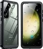 A product image showing a phone case from two angles, with water droplets on it. Produktbild-Vorschau