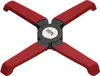A top-down view of a red and black pot stand. Voir les images du produit