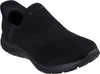 A black Skechers sneaker is shown against a white background. Voir les images du produit