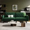 A modern living room scene with a green sofa and coffee table. Produktbild-Vorschau