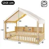 Flieks Kinderbett 90x200cm mit Led, Hausbett mit Baldachin Produktbild-Vorschau 6