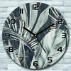 Wanduhr aus Glas Rund fi 30 Blätter Blüte dunkel Quarz Deko Produktbild-Vorschau 1