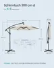 SONGMICS Slunečník Ø 300 cm s LED solárním osvětlením UPF Náhled obrázku produktu 5