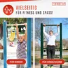 A split image showing a child on a pull-up bar on the left and an adult on a pull-up bar on the right, with marketing text at the top. Anteprima dell’immagine prodotto