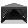 A black pop-up canopy tent is shown from the front with the sides open. Anteprima dell’immagine prodotto