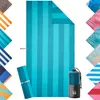 Blumtal Mikrofaser Strandtuch 90x180 cm – Türkis gestreift, Produktbild-Vorschau 1