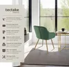 Chaise MARILYN en velours matelassé - vert foncé/or, Lot de Voir les images du produit 2