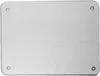A flat, rectangular glass cutting board with rounded corners and four small holes near the corners. Produktbild-Vorschau