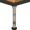 A close-up view of the leg of a wooden cabinet with a metal frame. Náhled obrázku produktu