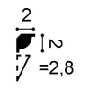 Diagram showing dimensions and a profile of a decorative molding. Produktbild-Vorschau