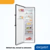 An open refrigerator with food items inside, set against a white background. A logo and text are present in the lower right and bottom left corners. Produktbild-Vorschau