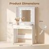 Fobyfurny Große Schminktisch mit LED-Beleuchtung, 40 x 108 Produktbild-Vorschau 5