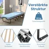 A folding guest bed with a mattress, shown in a room setting and with close-ups of its features. Anteprima dell’immagine prodotto