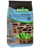 A bag of Biovita potting soil with seedlings in pots. Produktbild-Vorschau