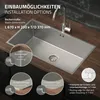 ML-Design kuchynský drez s odtokom a prepadom, strieborný, Náhľad obrázku produktu 4
