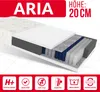 A cross-section of a mattress showing its internal layers and features, with marketing text and icons. Produktbild-Vorschau