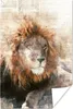 MuchoWow® Poster Löwe - Rauchen - Zeitung 80x120 cm - Produktbild-Vorschau 1