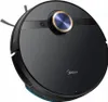 A black robot vacuum cleaner with blue and gold accents is shown from a diagonal angle against a white background. Podgląd zdjęcia produktu