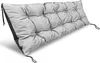 A gray tufted cushion with black ties on a white background. Náhľad obrázku produktu