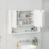 vidaXL Zrkadlová skrinka na stenu, biela, 80 x 17 x 55 cm, Náhľad obrázku produktu 4