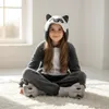 Pyjama Onesie Kigurumi Kostüm für Kinder Lemur 110 Produktbild-Vorschau 3