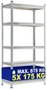 CLP Skladovací regál 90x40x180 cm, strieborný 90x40x180 cm Náhľad obrázku produktu 7