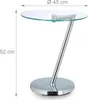 A side table with a glass top and a metal base. Voir les images du produit