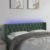 vidaXL LED Kopfteil Dunkelgrün 163x16x78/88 cm Samt Produktbild-Vorschau 2