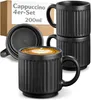 Cosumy 4er Cappuccino Tassen Set Schwarz – 200ml Kaffee Produktbild-Vorschau 1