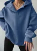 Damen Hoodie Sportlich Oversize Warm Bequem Weich Blau M Produktbild-Vorschau 3