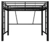 Metall Hochbett Schwarz mit Doppel-Leiter, Stauraum, Produktbild-Vorschau 10