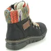 A single black boot with a colorful knitted cuff is shown against a white background. Anteprima dell’immagine prodotto