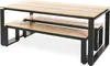 A dining set with a table and two benches, presented on a white background. Produktbild-Vorschau