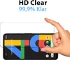 A hand is holding a screen protector over a smartphone screen. Produktbild-Vorschau
