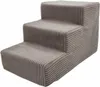 A three-step pet stair made of beige corduroy fabric. Produktbild-Vorschau