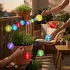 LED Solar Lichterkette Lampions 4,5m Nylon Bunt / Kaltweiß Produktbild-Vorschau 9