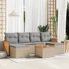 7-tlg. Modulare Garten-Lounge-Set, Poly Rattan Beige, mit Produktbild-Vorschau 2