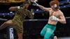 Two male fighters in a UFC octagon, one in a black and yellow tiger-striped outfit, the other in a red wig and teal shorts. Náhled obrázku produktu