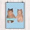 Mr. & Mrs. Panda Bild Bär Freundin DIN A1 - Blau Pastell - Produktbild-Vorschau 2