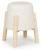 Relaxdays Sitzhocker, Teddyfell, Holzbeine, HxD: 40 x 30 Produktbild-Vorschau 7