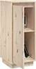 A light brown wooden cabinet with one door slightly ajar, revealing shelves inside. Náhled obrázku produktu