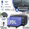ICQN Kompakter Minibackofen 15 Liter, 1200W, 60 min-Timer, Produktbild-Vorschau 2