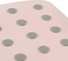 A close-up view of the surface of a pink product with multiple gray circular elements arranged in a grid pattern. Voir les images du produit