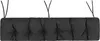 A dark gray tufted bench cushion with black ties for attachment, shown against a white background. Produktbild-Vorschau