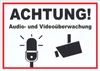 Achtung Audio- und Videoüberwachung Schild A6 (105x148mm) Produktbild-Vorschau 1