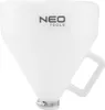 A white funnel with a handle and a clamp at the bottom, with the brand logo visible. Produktbild-Vorschau